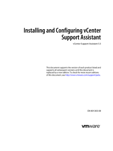 Installing and Configuring vCenter Support Assistant