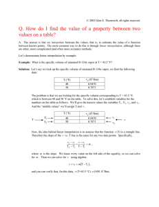 Q. How do I find the value of a property between two