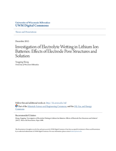 Investigation of Electrolyte Wetting in Lithium Ion Batteries: Effects of