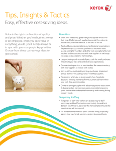 Easy, Effective Cost-Saving Tips, Insights and Tactics