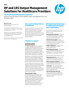 HP and LRS Output Management Solutions for Healthcare Providers