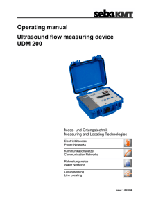 Operating manual Ultrasound flow measuring