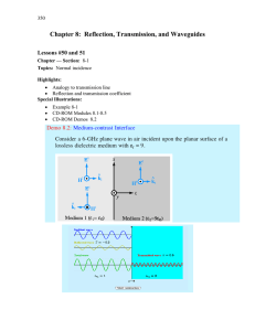 Chapter 8: Reflection, Transmission, and Waveguides