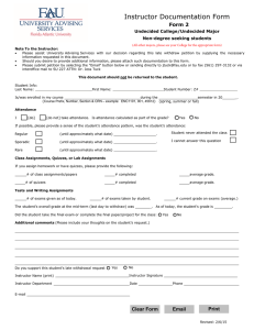 Instructor Documentation Form