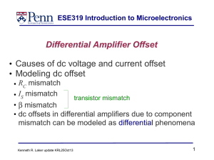 Differential Amplifier Offset Causes of dc voltage and current offset