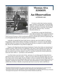 Thomas Alva Edison: An Observation