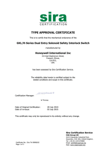 GKL/R switch mechanical endurance certificate