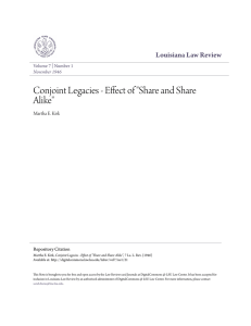 Conjoint Legacies - Effect of "Share and Share Alike"