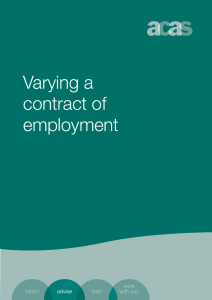 Varying a contract of employment