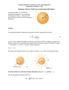 Electric Field Non-Conducting Solid Sphere