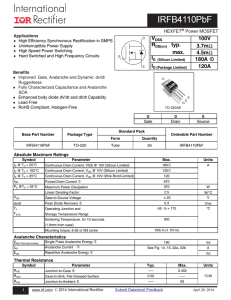 IRFB4110PbF Product Datasheet