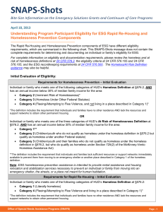 Understanding Program Participant Eligibility for ESG Rapid Re