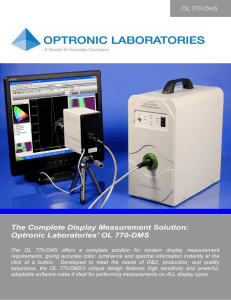 The Complete Display Measurement Solution: Optronic Laboratories