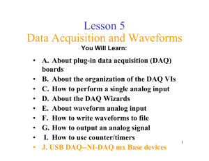 Lesson 5 Data Acquisition and Waveforms
