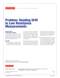 Problem: Reading Drift in Low Resistance Measurements