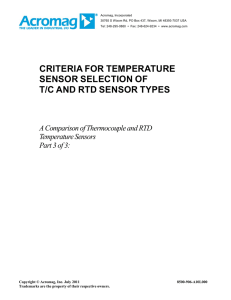 Thermocouple and RTD Temperature Sensors