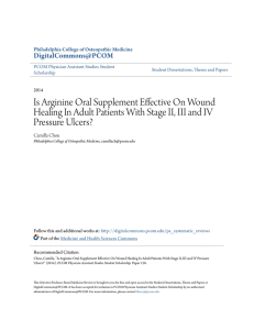 Is Arginine Oral Supplement Effective On Wound Healing In Adult