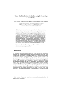 Game-like Simulations for Online Adaptive Learning: A Case Study