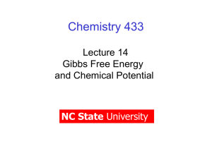 Gibbs Free Energy - NC State University