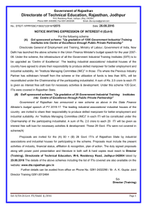 Expression of Interest (EoI-II) up gradation of Government I.T.I
