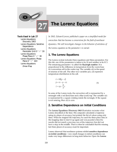 Lab 27 The Lorenz Equations