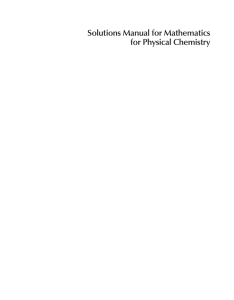Solutions Manual for Mathematics for Physical Chemistry