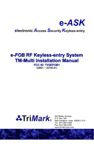 e-FOB RF Keyless-entry System TM