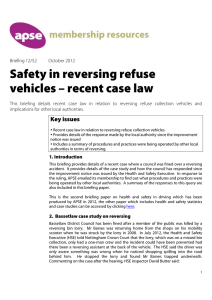 Safety in reversing refuse vehicles – recent case law