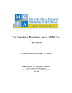 The QMG - Myasthenia Gravis Foundation of America
