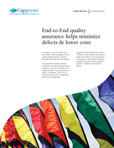 End-to-End quality assurance helps minimize defects
