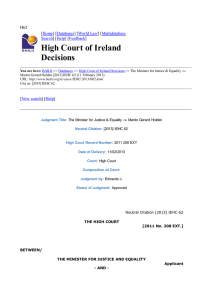 High Court of Ireland Decisions