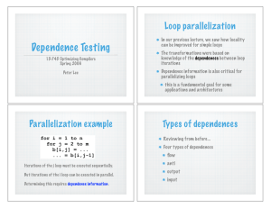 Dependence testing and parallelization