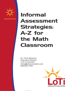 Informal Assessment Strategies: A
