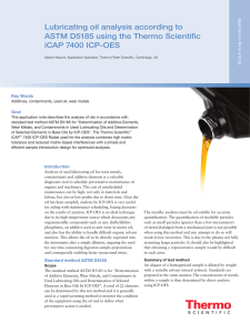 Lubricating Oil Analysis According to ASTM D5185 using the iCAP
