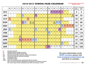 2016–2017 SCHOOL YEAR CALENDAR NOV DEC JAN FEB MAR