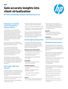 HP Client Virtualization Analysis and Modeling Service (brief)