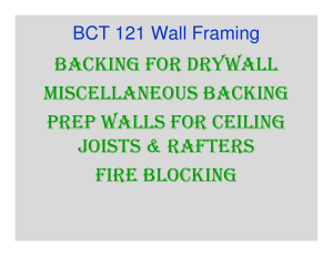 BACKING FOR DRYWALL MISCELLANEOUS BACKING PREP