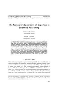The Generality/Specificity of Expertise in Scientific Reasoning