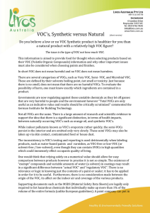 VOC`s, Synthetic versus Natural (short version)