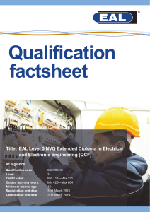 Title: EAL Level 3 NVQ Extended Diploma in Electrical and