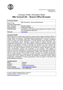 BBJ Consult AG - Branch Office Brussels