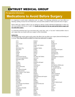 Important Information For Preoperative Patients