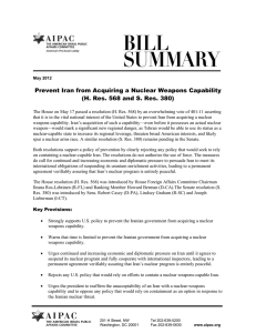 Prevent Iran from Acquiring a Nuclear Weapons Capability (H. Res