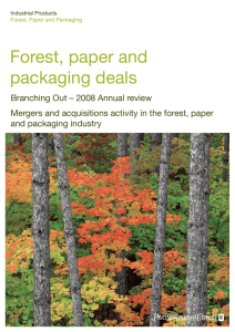 Forest, paper and packaging deals