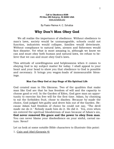 Why Don`t Men Obey God