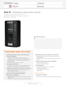 BAS-1P - 10 Building Automation Starter FEATURES AND OPTIONS