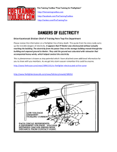 Dangers of Electricity - Fire Training Toolbox