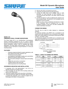 Shure 561 Microphone User Guide