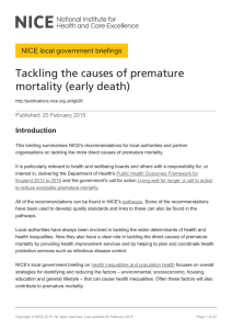 Tackling the causes of premature mortality (early death)