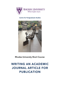 writing an academic journal article for publication